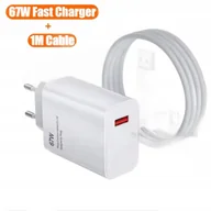 Ładowarki do telefonów - SZYBKA ŁADOWARKA SIECIOWA 67W DO TELEFONU Xiaomi, Redmi, POCO + KABEL 1m - miniaturka - grafika 1