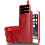 Etui i futerały do telefonów - Etui ochronne Cadorabo do Apple iPhone 6 / 6S w kolorze czerwonym etui na telefon komórkowy etui TPU wysuwane kieszenie na karty - miniaturka - grafika 1