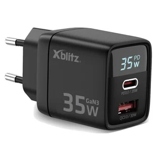 Xblitz XC1 USB-A USB-C PD 35W GAN3 LCD Czarny - Ładowarki do telefonów - miniaturka - grafika 1