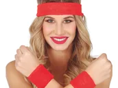 Dodatki do strojów karnawałowych - Opaski czerwone Disco lata 80-te - 3 szt. - miniaturka - grafika 1