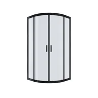 Kabiny prysznicowe - Kabina prysznicowa NAMELESS Durasan 90x90 czarny mat półokrągła niska 1szt. - miniaturka - grafika 1