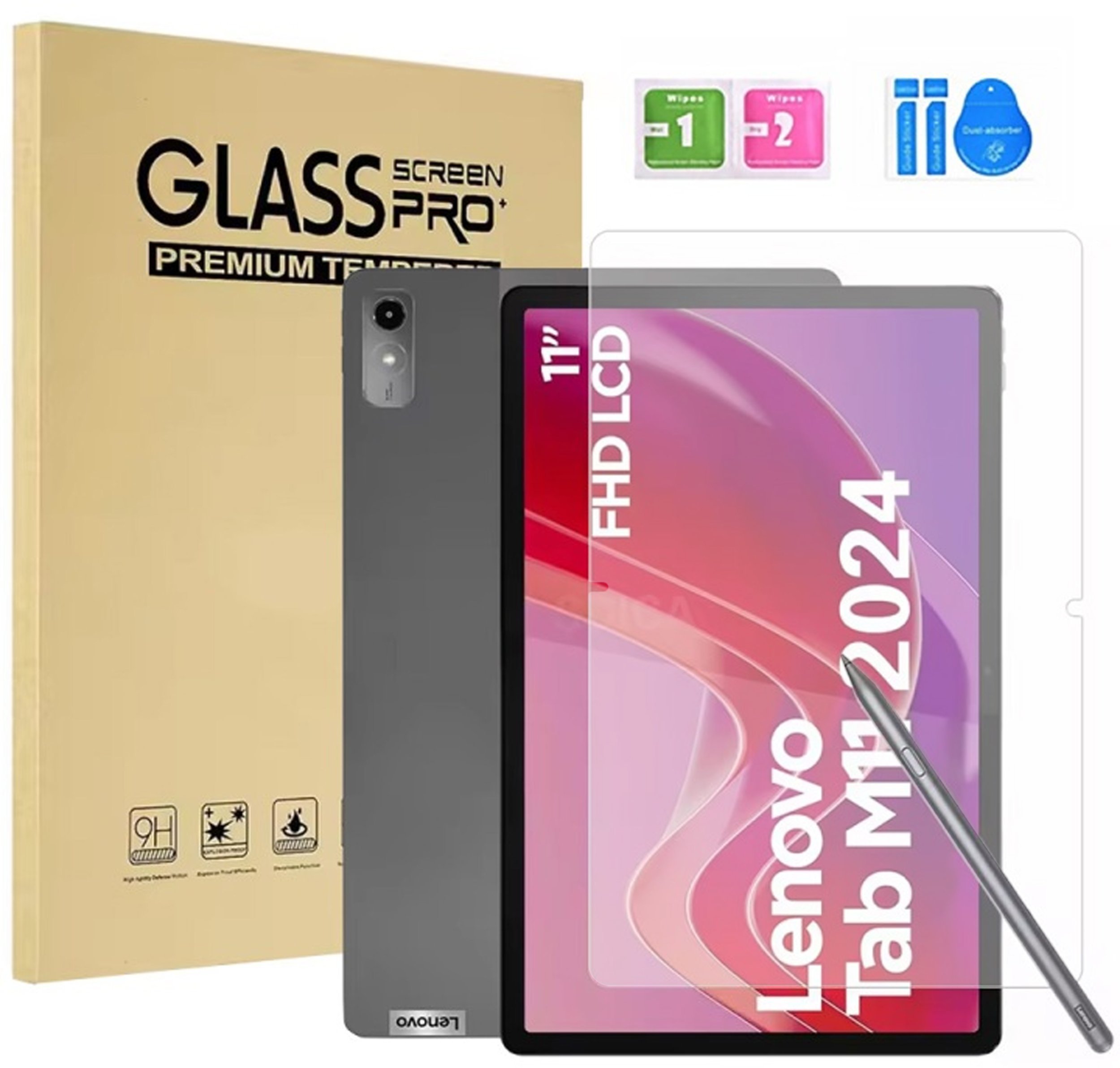 4kom.pl Szkło hartowane matowe do Lenovo Tab M11 K11 10.95 11 - ochrona ekranu 9H, pełne pokrycie