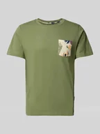 Koszulki męskie - T-shirt z prążkowanym, okrągłym dekoltem model ‘BHJEM’ - miniaturka - grafika 1