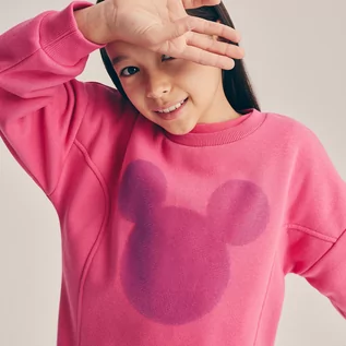 Bluzki dla dziewczynek - Reserved - Bluza Mickey Mouse - Różowy - grafika 1