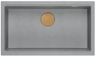 Zlewozmywaki - QUADRON Zlewozmywak (76x44) DASH 110 szary, elementy miedziane HQD7644U5_PVDC1_U - miniaturka - grafika 1