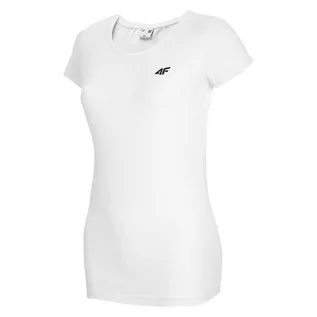 Koszulki i topy damskie - 4F, T-Shirt damski, NOSH4-TSD001 10S, biały, rozmiar M - grafika 1