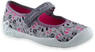 Buty dla dziewczynek - Baleriny na rzep dziewczęce kapcie do szkoły Befado 114Y520 Blanca Szare - miniaturka - grafika 1