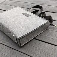 Torby na laptopy - Torba na laptop z filcu - szara - skóra - miniaturka - grafika 1