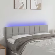 Inne meble do sypialni - Lumarko Zagłówek do łóżka z LED, jasnoszary, 144x5x78/88 cm, tkanina - miniaturka - grafika 1