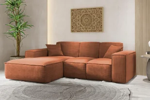 Sofa w kształcie L SIENA narożnik tkanina Poso ceglany lewy - Narożniki - miniaturka - grafika 1