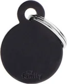 Odblaski i adresówki - Zawieszka Adresówka Identyfikator z grawerem dla psa i kota małe czarne koło - miniaturka - grafika 1