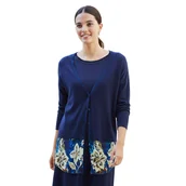 Swetry damskie - Sweter damski Desigual Lucerna granatowy -XS - miniaturka - grafika 1