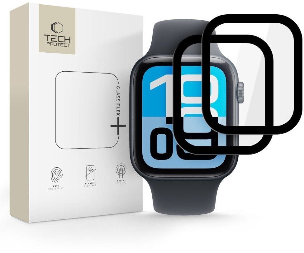 SZKŁO HYBRYDOWE TECH-PROTECT GLASS FLEX+ 2-PACK APPLE WATCH 4 / 5 / 6 / SE 1 / 2 / 3 44MM BLACK