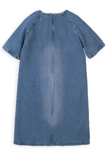 Bawełniana sukienka jeansowa w kolorze granatowym - Sukienki - miniaturka - grafika 3