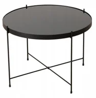 Ławy i stoliki kawowe - Metalowy stolik ze szklanym blatem, SHERIN, 40 cm - miniaturka - grafika 1