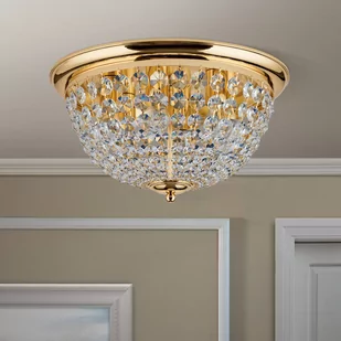 Lampa sufitowa Plafond, złota/przezroczysta, Ø47cm - Lampy sufitowe - miniaturka - grafika 1