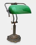 Lampy stojące - Lampa Gabinetowa Bankierka Vintage Szmaragdowa - miniaturka - grafika 1