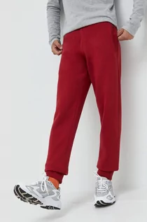 Spodnie męskie - Superdry spodnie dresowe męskie kolor bordowy gładkie - grafika 1