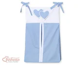 Organizery na łóżeczko - Przybornik- Torba na pampersy- Serduszka niebieskie - miniaturka - grafika 1