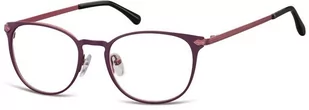Sunoptic Okulary Oprawki damskie kocie oczy stalowe 992E fioletowe - Okulary korekcyjne, oprawki, szkła - miniaturka - grafika 1