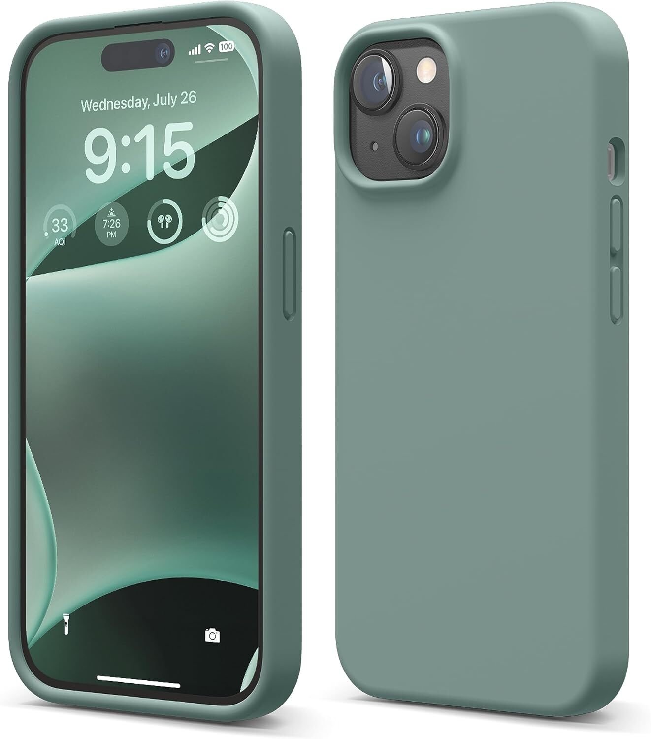 Elago Silicon Case do iPhone 15 Midnight Green