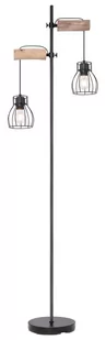 Globo Lighting Lampa stojąca czarny drewniany metal drewno Mina 15326-2SN - Lampy stojące - miniaturka - grafika 1