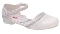 Buty dla dziewczynek - Białe buciki komunijne dla dziewczynki z cyrkoniami Wojtyłko 5B24423B-3 - miniaturka - grafika 1