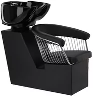 Taborety i hokery - Myjnia myjka fryzjerska barberska Zoe Black do salonu fryzjerskiego barberskiego ruchoma misa ceramiczna armatura bateria słuchawka - miniaturka - grafika 1
