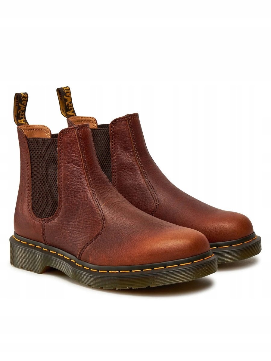 DR MARTENS BRĄZOWE SKÓRZANE GLANY NA WYŻSZEJ PODESZWIE 42 16GA