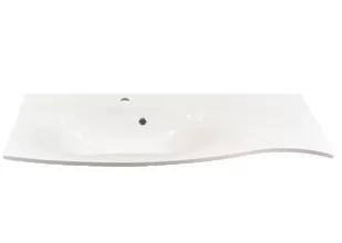 Umywalka wpuszczana w blat, asymetryczna, biała, 110 x 48,5 cm - Umywalki - miniaturka - grafika 1