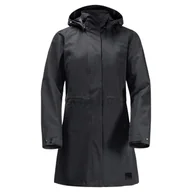 Płaszcze damskie - Jack Wolfskin Ottawa Płaszcz Kurtka, Czarna, XL Kobiety - miniaturka - grafika 1
