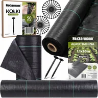 Agrowłókniny - AGROTKANINA AGROWŁÓKNINA MATA ANTYCHWASTOWA UV 3% 90g 1,1x50m + 50x KOŁKI - miniaturka - grafika 1