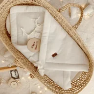 Rożki i beciki - Rożek niemowlęcy muślinowy Kremowy A’la Len - miniaturka - grafika 1