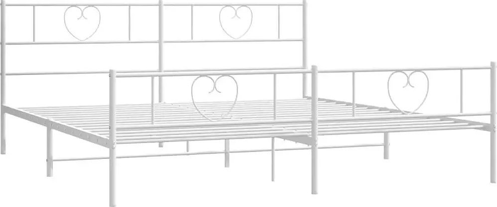 Elior Białe metalowe łóżko małżeńskie 180x200 cm - Edelis