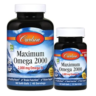 Carlson Labs Maximum Omega 2000 (90+30 kaps.) Carlson Labs TT001389 - Suplementy naturalne - miniaturka - grafika 1