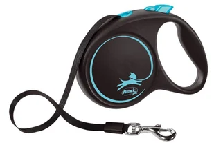 Flexi Smycz automatyczna Black Design L taśma 5m niebieska - Smycze dla psów - miniaturka - grafika 1
