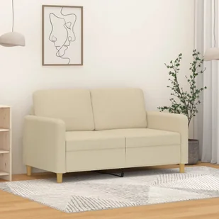 vidaXL 2-osobowa sofa, kremowa, 120 cm, tapicerowana tkaniną - Sofy i kanapy vidaXL 2-osobowa sofa, kremowa, 120 cm, tapicerowana tkaniną - Sofy i kanapy - miniaturka - grafika 1