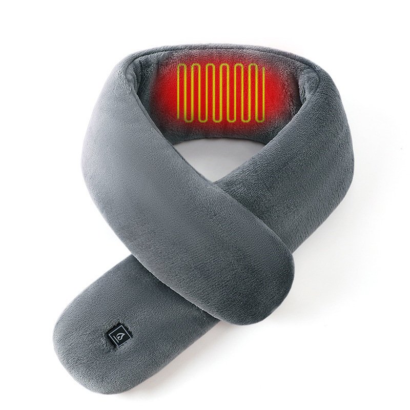 Podgrzewany Szalik Komin Zimowy USB Regulacja Temperatury Szary Wysoka Jakość