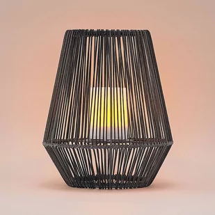 Lindby Kaati latarnia solarna LED, rattan, 26 cm - Lampy ogrodowe - miniaturka - grafika 3