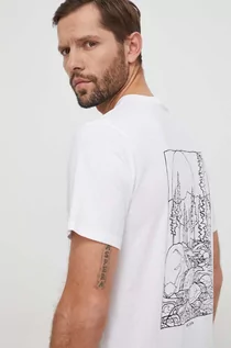 Koszulki męskie - Columbia t-shirt bawełniany męski kolor biały z nadrukiem - grafika 1