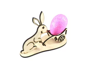 Drewniana podstawka pod jajko z zajączkiem - Wielkanoc - miniaturka - grafika 1