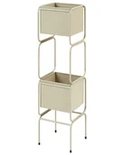 Donice - Doniczka na stojaku metalowa beżowa COTINUS - miniaturka - grafika 1