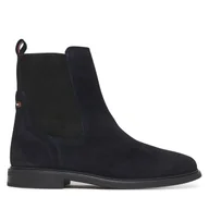 Botki damskie - Sztyblety Tommy Hilfiger Flag Boot FW0FW08780 Granatowy - miniaturka - grafika 1
