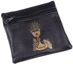 Etui na różaniec - skórkowe czarne KOMUNIA na zamek - Różańce - miniaturka - grafika 1