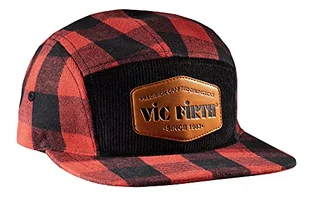 Vic Firth VAHC0012-LE Flanelowa 5-panelowa Czapka Camp, Limitowana Edycja, Czarno Czerwona - Czapki damskie - miniaturka - grafika 1
