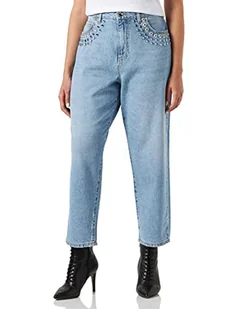 Pinko Maddie Mom Denim + Strass E Me Jeansy damskie, Pjo_pranie Przezroczyste Średnie, 29 - Spodnie damskie - miniaturka - grafika 1