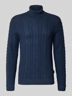 Sweter z dzianiny z golfem model ‘BASIM’ - Swetry męskie - miniaturka - grafika 1
