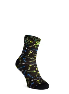 Skarpety rowerowe Karpos Green Fire Socks - black/green/yellow/white - Skarpetki kolarskie - miniaturka - grafika 1