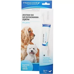 Francodex Zestaw Do Szczotkowania Zębów Pasta + Szczoteczka - Higiena jamy ustnej zwierząt - miniaturka - grafika 1