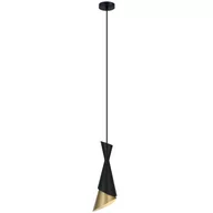 Oprawy, klosze i abażury - Italux Lampa MALIA śr 13,5 cm czarno złota 1x40W E27 - miniaturka - grafika 1
